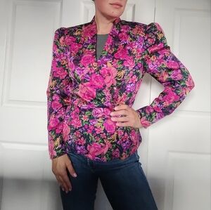 Vintage Richard Warren Saks Fifth Ave Floral Jacket